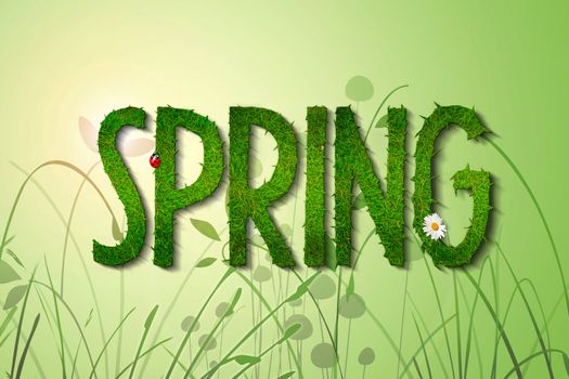 spring grass font on fresh green background