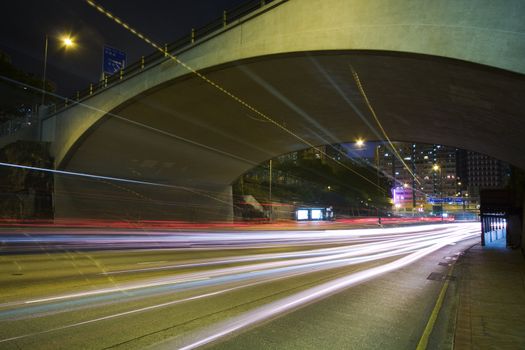 Traffic on the move at night 