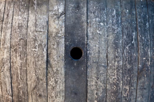 Old barrel made of wood used for Italian wine production