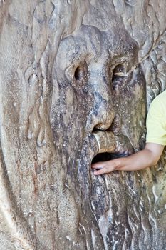 Starting from the Middle Ages, it was believed that if one told a lie with one's hand in the mouth of the sculpture, it would be bitten off.