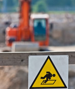 Sign of danger for work in progress (Italian) in a building site