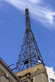 A view of Alexandra Palace which has the first television studio in the world, and its famous aerial.