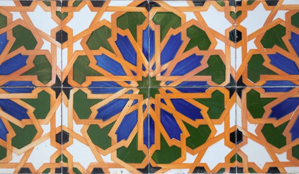 Detail of Portuguese glazed tiles.