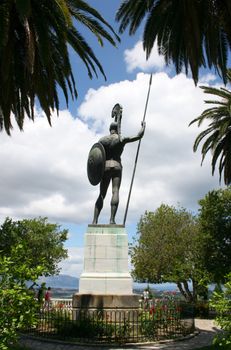 Great monument of Achilles on main garden of Achilleon palace on Corfu, Greece