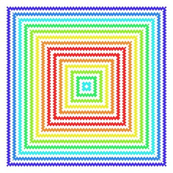 Abstract Zigzag rainbow coloured squares