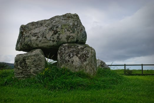 One of about 30 megalithic thombs at Carromore, County Sligo, Ireland