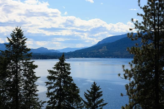 summer lake and mountain view