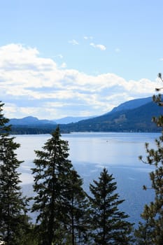 summer lake and mountain view