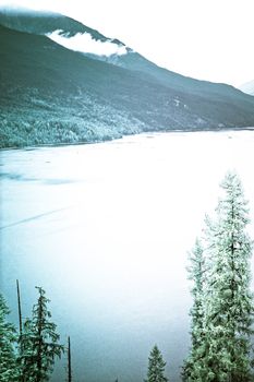 summer lake and mountain view