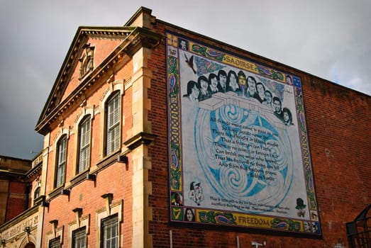 political mural, Falls Road, Belfast, Northern Ireland