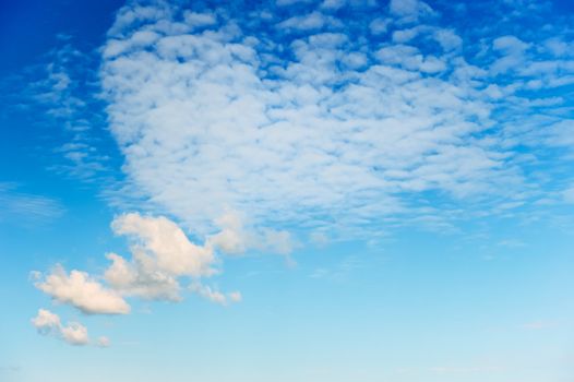 White clouds high in the blue sky