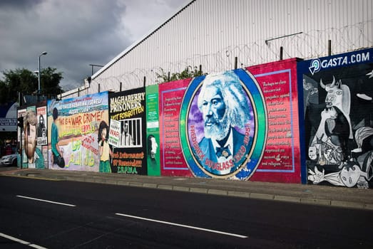 political murals in Falls Road, Belfas, Northern Ireland