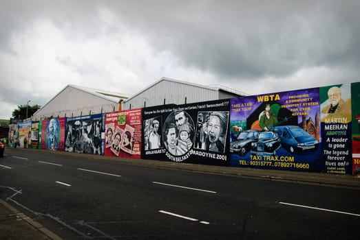 political murals in Falls Road, Belfas, Northern Ireland