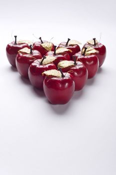 christmas red apples on white backround