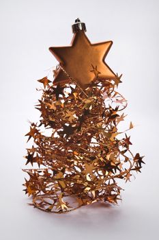 christmas tree made of stars on white background