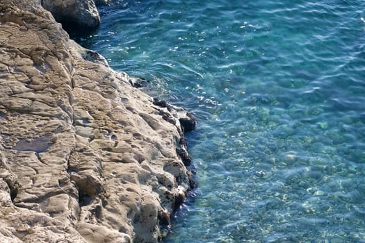 Part of a beautiful rocky beach in  Croatia