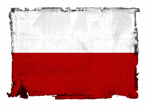 Computer designed highly detailed grunge illustration - Flag of Poland