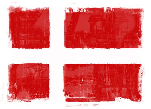 Computer designed highly detailed grunge illustration - Flag of Denmark