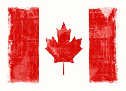 Computer designed highly detailed grunge illustration - Flag of Canada