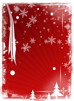 Computer designed red christmas background