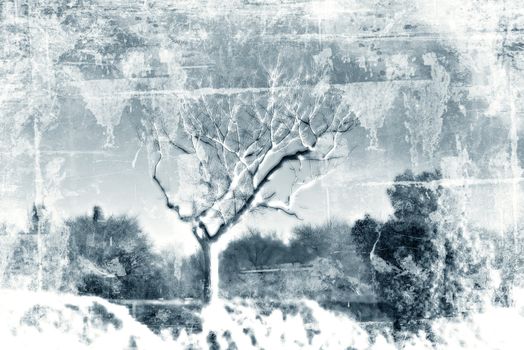 Winter scene - Computer designed grunge style background