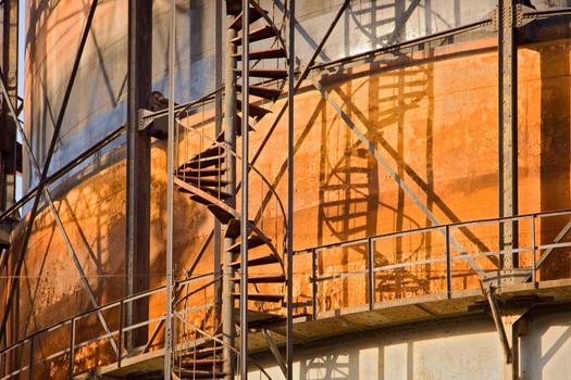 Industrial grunge background , old abandoned gas factory