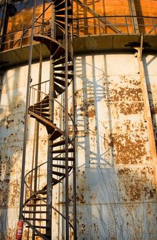 Industrial grunge background , old abandoned gas factory