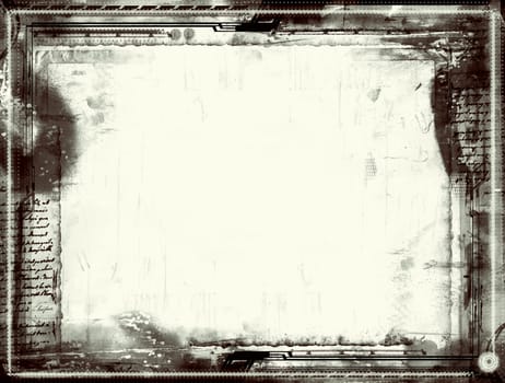 Computer designed highly detailed grunge border with space for your text or image. Great grunge layer for your projects.