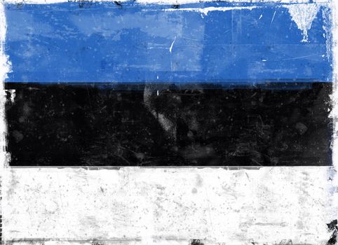 Computer designed highly detailed grunge illustration - Flag of Estonia