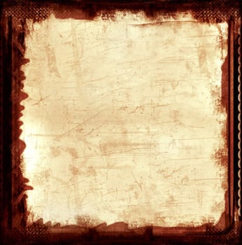 Computer designed highly detailed grunge border and aged textured paper background. Nice grunge element for your projects