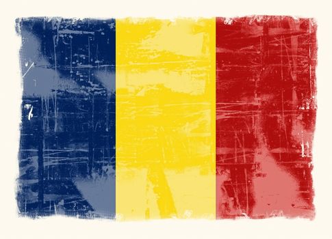 Computer designed highly detailed grunge illustration - Flag of Romania