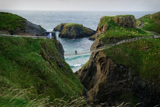 Carrick-a-rede bridge at northern Irelands Causeway coast.