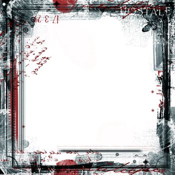 Computer designed highly detailed grunge border with space for your text or image. Great grunge layer for your projects.