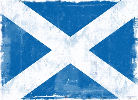 Computer designed highly detailed grunge illustration - Flag of Scotland