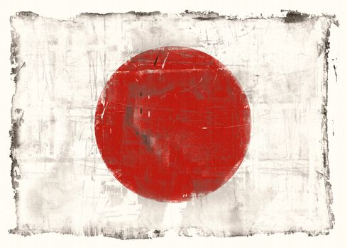 Computer designed highly detailed grunge illustration - Flag of Japan