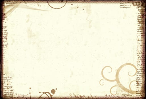 Computer designed highly detailed grunge border and background with space for your text or image. Great grunge layer for your projects.