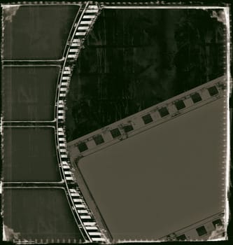 Computer designed high resolution grunge film frame with space for your text or image. Great grunge layer for your projects