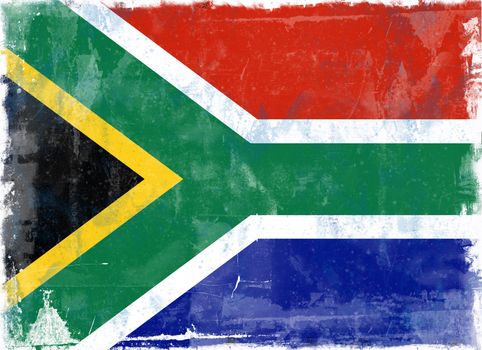 Computer designed highly detailed grunge illustration - Flag of South Africa