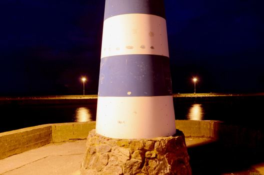 night lamps in the wharf and lighthouse fragment