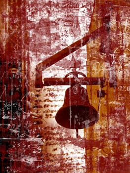 Computer designed highly detailed grunge textured abstract background - church bell