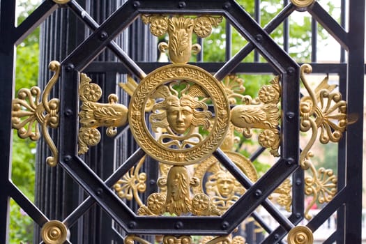 gates with golden architectural element