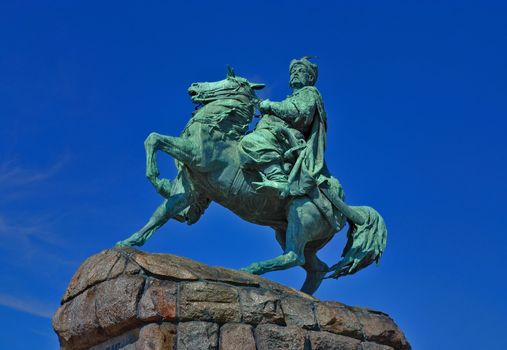 Monument of famous ukranian hethman Bogdan Khmelnitsky in Kiev, Ukraine