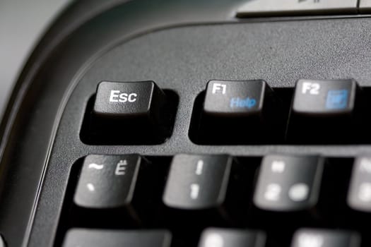 the part of black keybord close-up