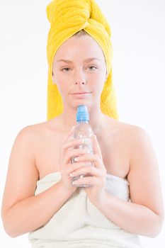 Studio portrait of a spa girl