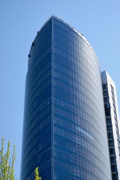 height building from glass and concrete
