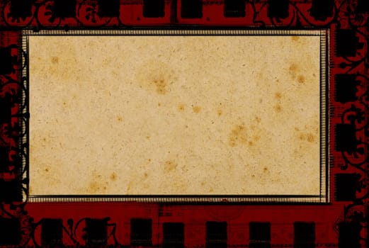 Computer designed highly detailed  border and aged textured  paper background with space for your text or image. Nice grunge layer for your projects.