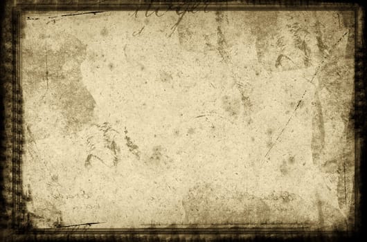 Computer designed highly detailed  border and aged textured  background with space for your text or image. Nice grunge element for your projects.