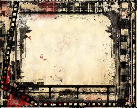 Computer designed high resolution grunge film frame with space for your text or image. Great grunge layer for your projects