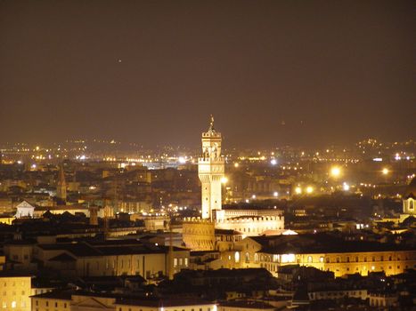 Florence by night - bird eye's view from San Miniato al Monte