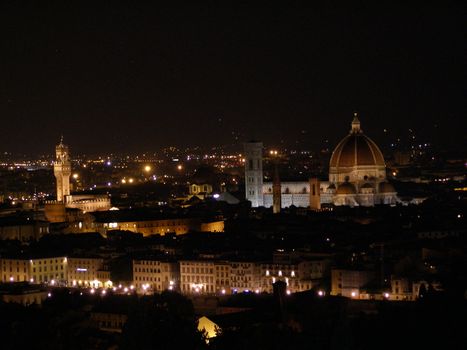 Florence by night - bird eye's view from San Miniato al Monte